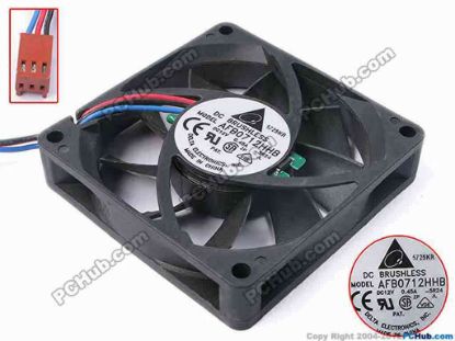 81091 Delta Electronics AFB0712HHB Server - Square Fan -5R24, sq70x70x15, w215x3x3, 12V 0.45A Delta Electronics AFB0712HHB Server - Square Fan 
