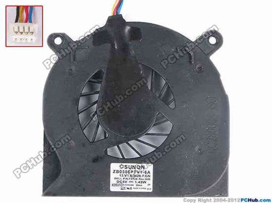81100 SUNON ZB0506PFV1-6A Cooling Fan  13.V1.B3426.F.GN, w33x4x4, 5V 1.45W, Bare, without SUNON ZB0506PFV1-6A Cooling Fan  
