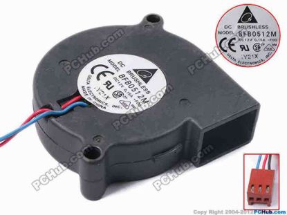 81116 Delta Electronics BFB0512M Server - Blower Fan -F00, bw52x52x15, w150x3x3, 12V 0.15A Delta Electronics BFB0512M Server - Blower Fan 