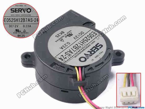 81119 Japan Servo E0525H12B7AS-24 Server - Blower Fan bw48x48x25, w55x3x3, 12V 0.23A Japan Servo E0525H12B7AS-24 Server - Blower Fan 