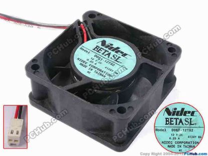 81129 Nidec D06T-12TS2 Server - Square Fan sq60x60x25, w165x2x2, 12V 0.25A Nidec D06T-12TS2 Server - Square Fan 