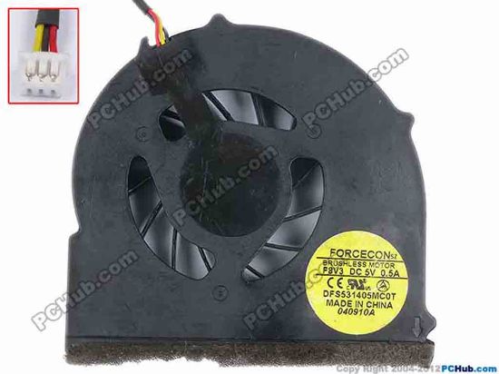 81140 Forcecon DFS531405MC0T Cooling Fan  F8V3, w35x3x3, 5V 0.50A, Bare fan Forcecon DFS531405MC0T Cooling Fan  