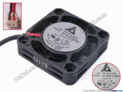 81143 Delta Electronics AFB0412MA Server - Square Fan sq40x40x10, w215x2x2, 12V 0.1A Delta Electronics AFB0412MA Server - Square Fan 