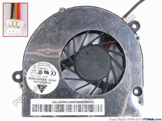 81174 Delta Electronics KSB06105HA Cooling Fan  -9L36, w35x3x3, 5V 0.40A, Bare fan Delta Electronics KSB06105HA Cooling Fan  