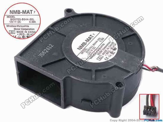 81175 NMB-MAT / Minebea BG0703-B044-00L Server - Blower Fan E2, bw75x75x30, w230x3x3, 12V 0.38A NMB-MAT / Minebea BG0703-B044-00L Server - Blower Fan 