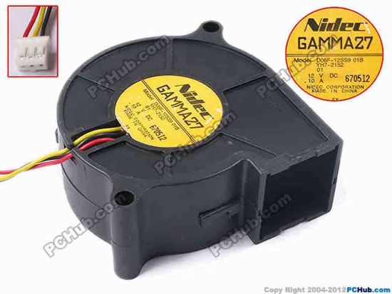 81189 Nidec D06F-12SS9 01B Server - Blower Fan YH7-2152, bw58x58x25, w40x3x3, 12V 0.1A Nidec D06F-12SS9 01B Server - Blower Fan 