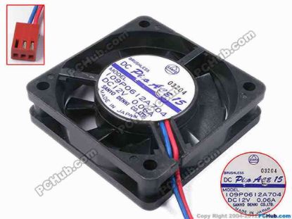 81213 Sanyo Denki 109P0612A704 Server - Square Fan sq60x60x15, w40x2x3, 12V 0.06A Sanyo Denki 109P0612A704 Server - Square Fan 