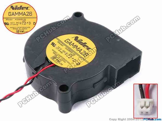 81222 Nidec A33999-55 Server - Blower Fan INF, bw51x51x15, w105x2x2, 12V 0.17A Nidec A33999-55 Server - Blower Fan 