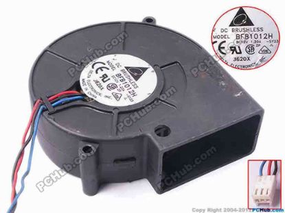 81227 Delta Electronics BFB1012H Server - Blower Fan -SY23, bw97x95x33, w155x3x3, 12V 1.2A Delta Electronics BFB1012H Server - Blower Fan