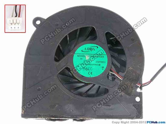 81229 ADDA AB7005HX-CD3 Cooling Fan  CWTZSV, w60x3x3, 5V 0.50A, Bare fan ADDA AB7005HX-CD3 Cooling Fan  
