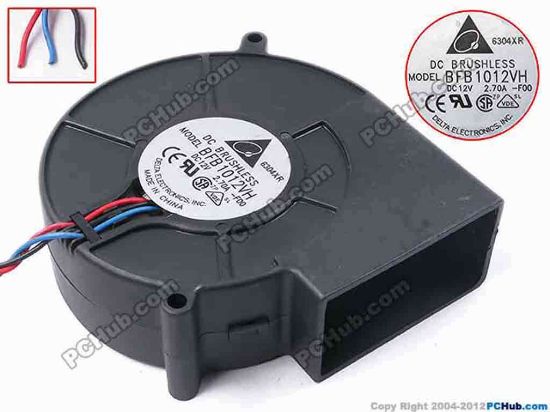 81266 Delta Electronics BFB1012VH Server - Blower Fan -F00, bw98x95x33, w290x3, 12V 2.7A Delta Electronics BFB1012VH Server - Blower Fan 