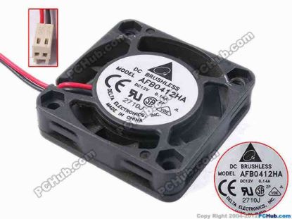 81273 Delta Electronics AFB0412HA Server - Square Fan sq40x40x10, w60x2x2, 12V 0.14A Delta Electronics AFB0412HA Server - Square Fan 