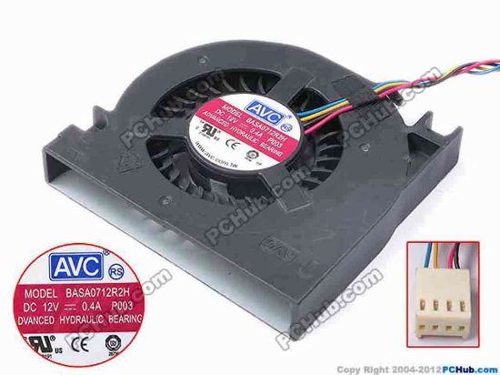 81276 AVC BASA0712R2H Server - Blower Fan P003, bw70x65x12, w620x4x4, 12V 0.4A AVC BASA0712R2H Server - Blower Fan 