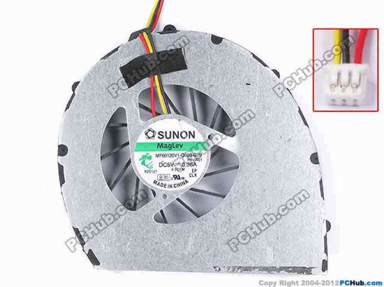 81282 SUNON MF60120V1-Q000-G99 Cooling Fan  8.0CFM, w25x3x3, 5V 0.36A, Bare fan SUNON MF60120V1-Q000-G99 Cooling Fan  