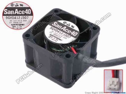 81295 Sanyo Denki 9GV0412J307 Server - Square Fan sq40x40x28, w90x2x2, 12V 0.6A Sanyo Denki 9GV0412J307 Server - Square Fan 