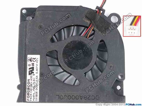 81303 Forcecon Common Item (Forcecon) Cooling Fan  F6C5-CW, w20x3x3, 5V 0.50A, Bare fan Forcecon Common Item (Forcecon) Cooling Fan  