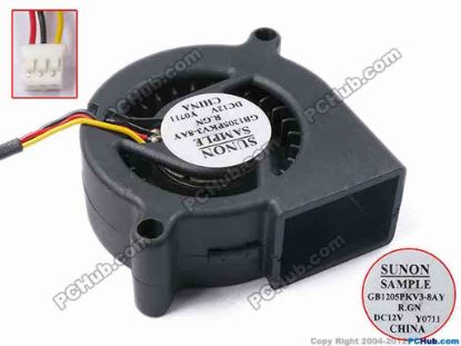 81306 SUNON GB1205PKV3-8AY Server - Blower Fan R.GN, bw50x50x20, w340x3x3, 12V SUNON GB1205PKV3-8AY Server - Blower Fan 