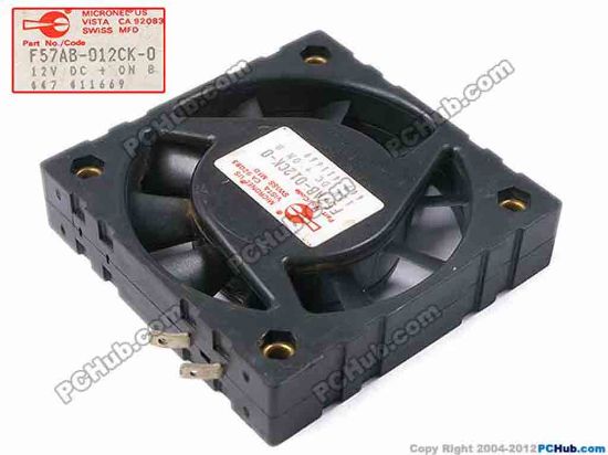 81319 Other Brands MICRONEL Server - Square Fan F57AB-012CK-0, sq62x62x14, 2-pin, 12V  Other Brands MICRONEL Server - Square Fan 
