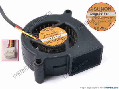 81320 SUNON GB1205PKV3-8AY Server - Blower Fan F, bw50x50x20, w185x3x3, 12V 1.1W SUNON GB1205PKV3-8AY Server - Blower Fan 