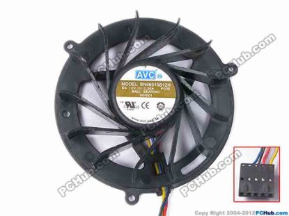 81361 AVC BN06015B12H Server - Round Fan P009, dia73x70x20, w195x4x5, 12V 0.36A AVC BN06015B12H Server - Round Fan 