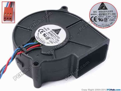 81381 Delta Electronics BFB0712H Server - Blower Fan -F00, bw75x75x30, w310x3x3, 12V 0.36A Delta Electronics BFB0712H Server - Blower Fan