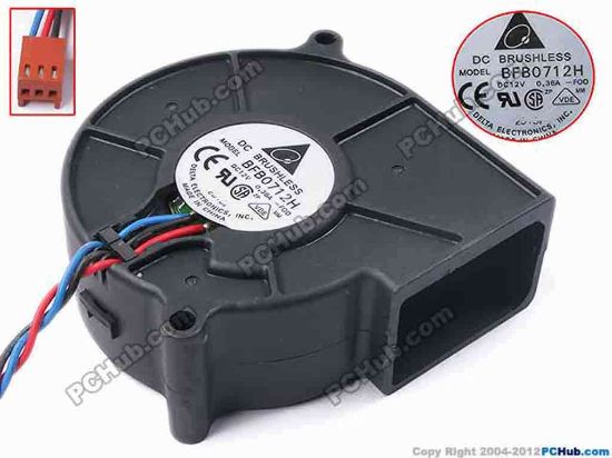 81381 Delta Electronics BFB0712H Server - Blower Fan -F00, bw75x75x30, w310x3x3, 12V 0.36A Delta Electronics BFB0712H Server - Blower Fan