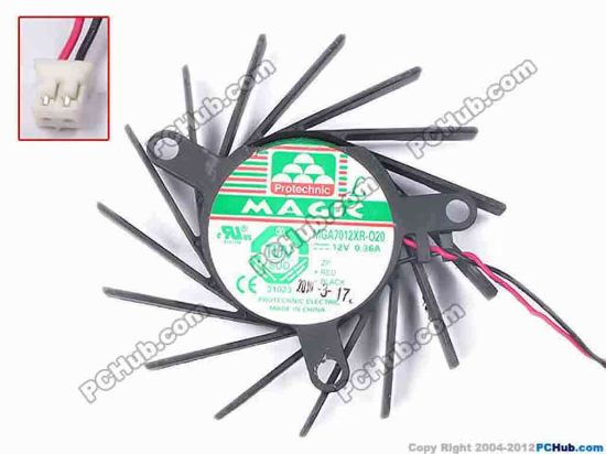 81387 Protechnic Magic MGA7012XR-O20 Server - Frameless / GPU Fan dia72x72x11, w55x2x2, 12V 0.36A, Black Protechnic Magic MGA7012XR-O20 Server - Frameless / GPU Fan &nbsp;