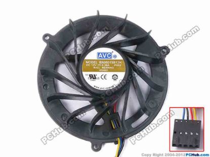 81389 AVC BN06015B12H Server - Round Fan P003, dia65x65x18, w200x4x5, 12V 0.36A AVC BN06015B12H Server - Round Fan 