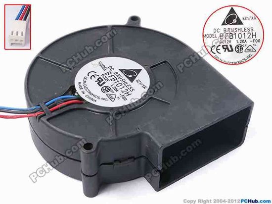 81399 Delta Electronics BFB1012H Server - Blower Fan -F00, bw97x95x33, w100x3x3, 12V 1.2A Delta Electronics BFB1012H Server - Blower Fan