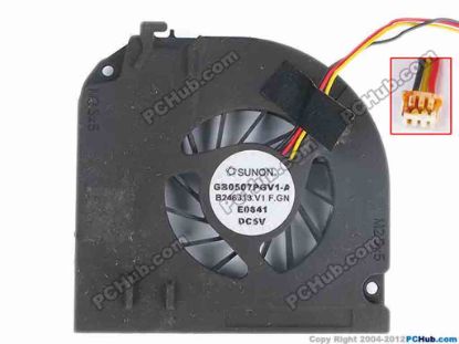 81463 SUNON GB0507PGV1-A Cooling Fan  B2463.V1.F.GN, w125x3x3, 5V, Bare fan, SUNON GB0507PGV1-A Cooling Fan  
