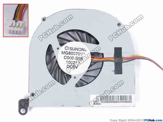 81507 SUNON MG60070V1-C000-S99 Cooling Fan  w50x4x4, 5V, Bare fan SUNON MG60070V1-C000-S99 Cooling Fan  