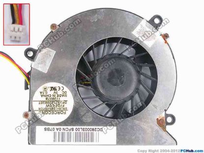 81545 Forcecon DFS531205M30T Cooling Fan  F7D7-CCW, w65x3x3, 5V 0.50A, Bare fan Forcecon DFS531205M30T Cooling Fan  