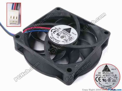 81586 Delta Electronics AFB0712LB Server - Square Fan -5A08, sq80x80x15, w160x3x3, 12V 0.14A Delta Electronics AFB0712LB Server - Square Fan 