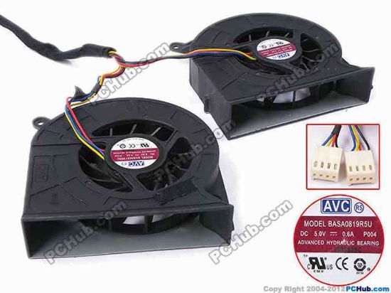 81615 AVC BASA0819R5U Server - Blower Fan P004, bw80x78x20, w375x8x8, 5V 0.6A AVC BASA0819R5U Server - Blower Fan 