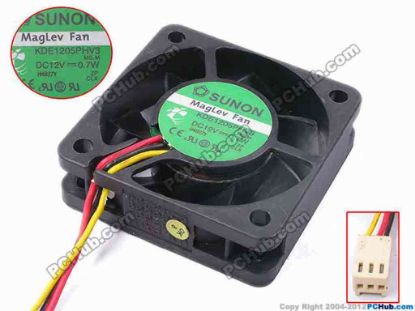 81619 SUNON KDE1205PHV3 Server - Square Fan MS.M, sq50x50x15, w75x3x3, 12V 0.7W SUNON KDE1205PHV3 Server - Square Fan 