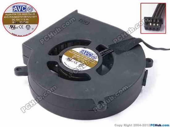 81637 AVC BA07015B12U-S01 Server - Blower Fan bw70x70x15, w205x3x4, 12V 0.4A AVC BA07015B12U-S01 Server - Blower Fan 