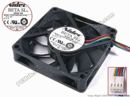 81651 Nidec U70R12MS1BB-57T01 Server - Square Fan sq70x70x15, w195x4x4, 12V 0.11A Nidec U70R12MS1BB-57T01 Server - Square Fan 