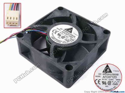 81656 Delta Electronics AFC0712D Server - Square Fan -6M59, sq70x70x25, w155x4x4, 12V 0.66A Delta Electronics AFC0712D Server - Square Fan 