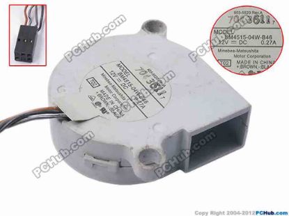81669 NMB-MAT / Minebea BM4515-04W-B46 Server - Blower Fan T02, bw45x45x15, w195x4x6, 12V 0.27A NMB-MAT / Minebea BM4515-04W-B46 Server - Blower Fan 