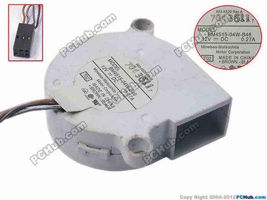 81669 NMB-MAT / Minebea BM4515-04W-B46 Server - Blower Fan T02, bw45x45x15, w195x4x6, 12V 0.27A NMB-MAT / Minebea BM4515-04W-B46 Server - Blower Fan 