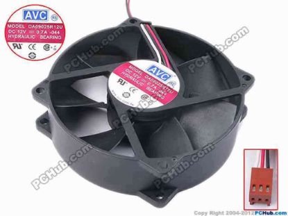 81724 AVC DA09025R12U Server - Round Fan -044, dia95x95x25, w150x3x3, 12V 0.7A AVC DA09025R12U Server - Round Fan 
