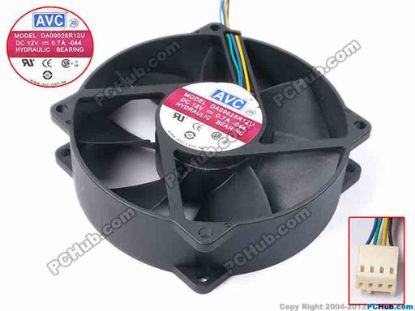 81770 AVC DA09025R12U Server - Round Fan -044, dia95x95x25, w155x4x4, 12V 0.7A AVC DA09025R12U Server - Round Fan 