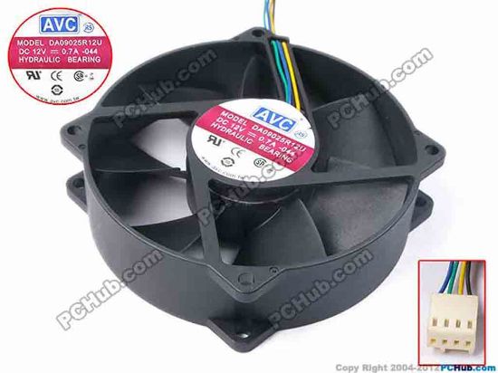 81770 AVC DA09025R12U Server - Round Fan -044, dia95x95x25, w155x4x4, 12V 0.7A AVC DA09025R12U Server - Round Fan 
