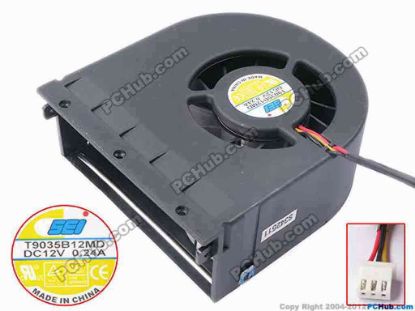 81837 SEI T9035B12MD Server - Blower Fan bw95x85x32, w80x3x3, 12V 0.24A SEI T9035B12MD Server - Blower Fan 