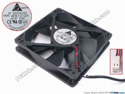 81912 Delta Electronics AFB1212H Server - Square Fan sq120x120x25, w120x2x2, 12V 0.35A Delta Electronics AFB1212H Server - Square Fan 