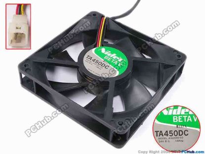 81926 Nidec A34350-33 Server - Square Fan sq120x120x25, w110x3x4, 24V 0.18A Nidec A34350-33 Server - Square Fan 