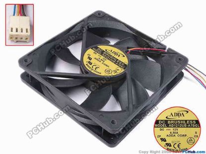 81927 ADDA AD1212UB-A7BGL Server - Square Fan S, sq120x120x25, w210x4x4, 12V 0.5A ADDA AD1212UB-A7BGL Server - Square Fan 