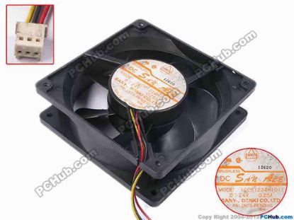 81943 Sanyo Denki 109R1224H1011 Server - Square Fan sq120x120x38, w185x3x3, 24V 0.25A Sanyo Denki 109R1224H1011 Server - Square Fan 