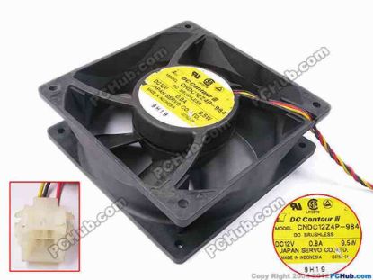 81944 Japan Servo CNDC12Z4P-984 Server - Square Fan sq120x120x38, w115x3x4, 12V 0.8A 9.5W Japan Servo CNDC12Z4P-984 Server - Square Fan 