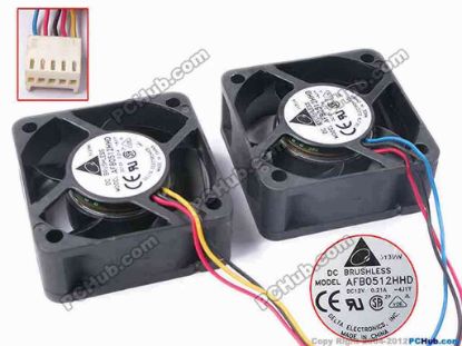 81968 Delta Electronics AFB0512HHD Server - Square Fan -4J1Y, sq50x50x20, w(320&270)x5x5, 12V 0.21A Delta Electronics AFB0512HHD Server - Square Fan 